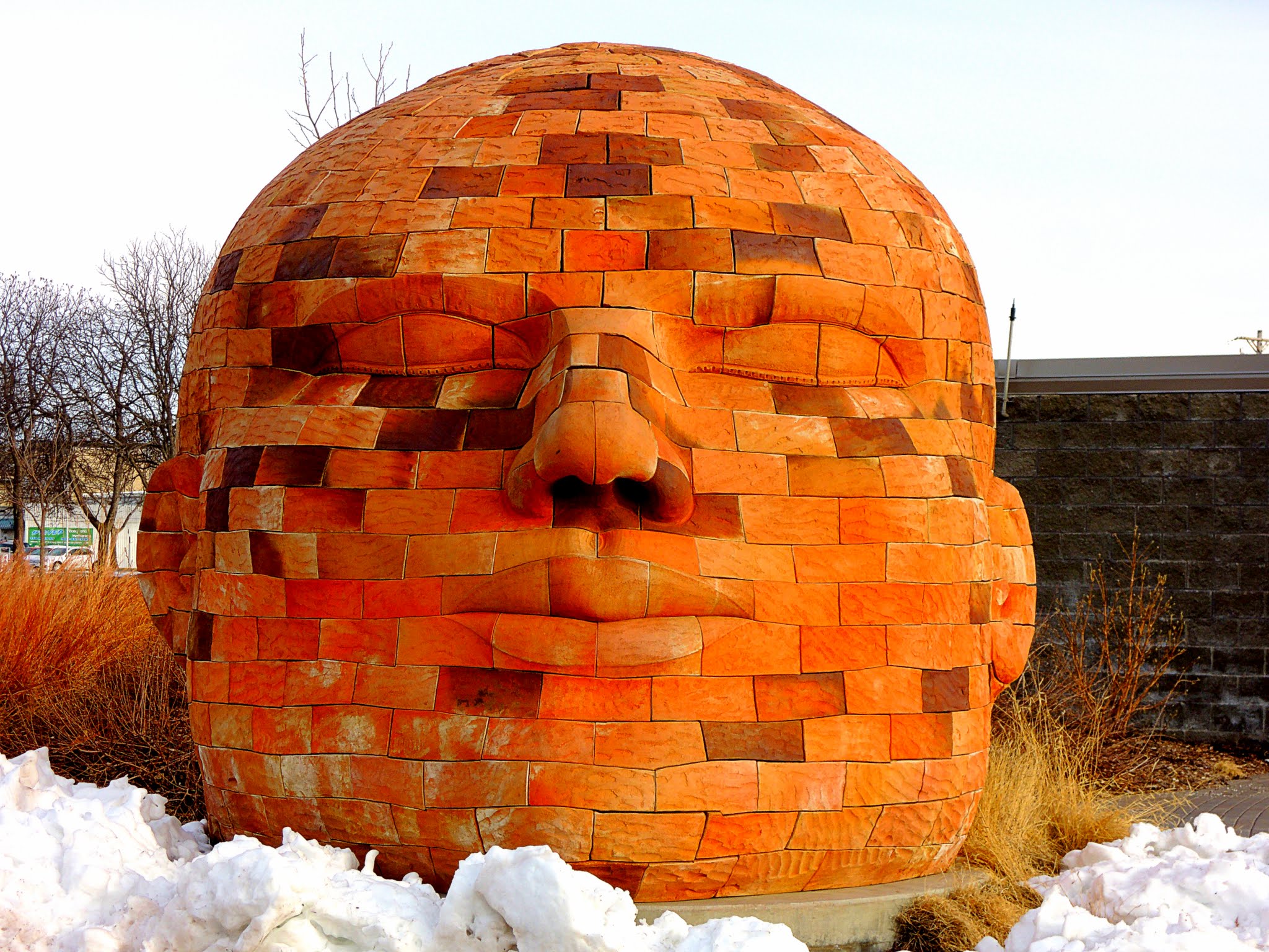 Big head sculpture at Union Plaza 2016